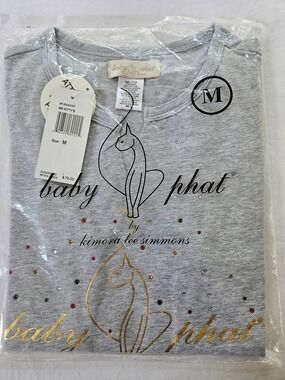 VTG Baby Phat Graphic T-Shirt NWT Deadstock Y2K Sealed Medium Rhinestone Cat